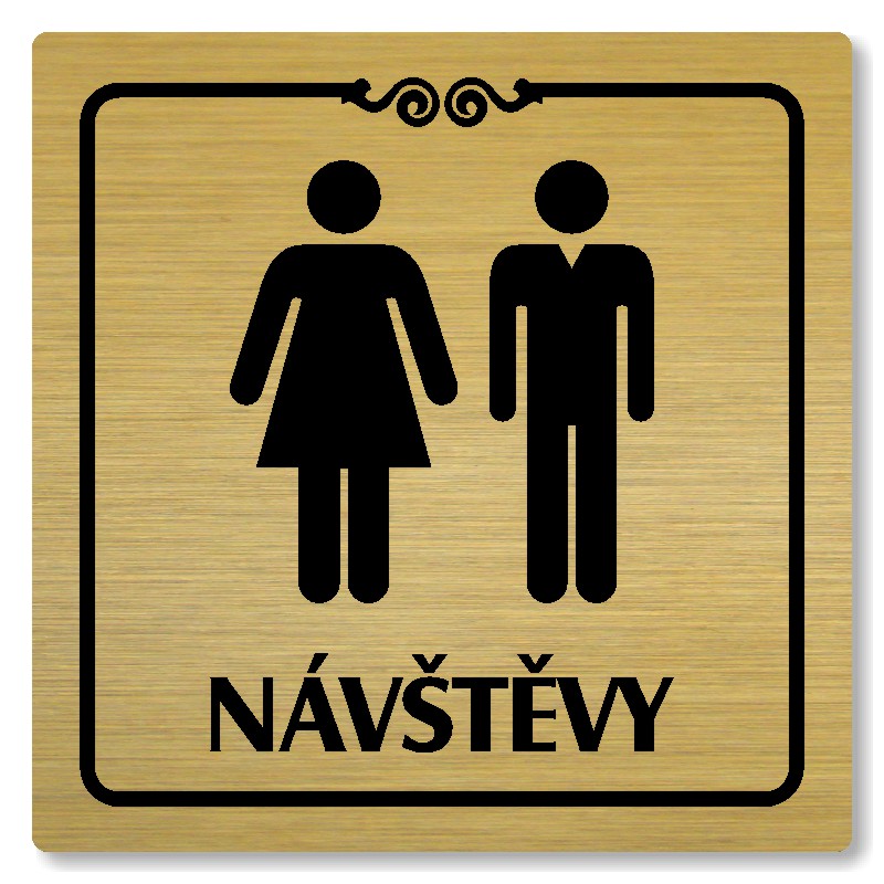 WC návštěvy, 118x118mm, zlatá, Texas